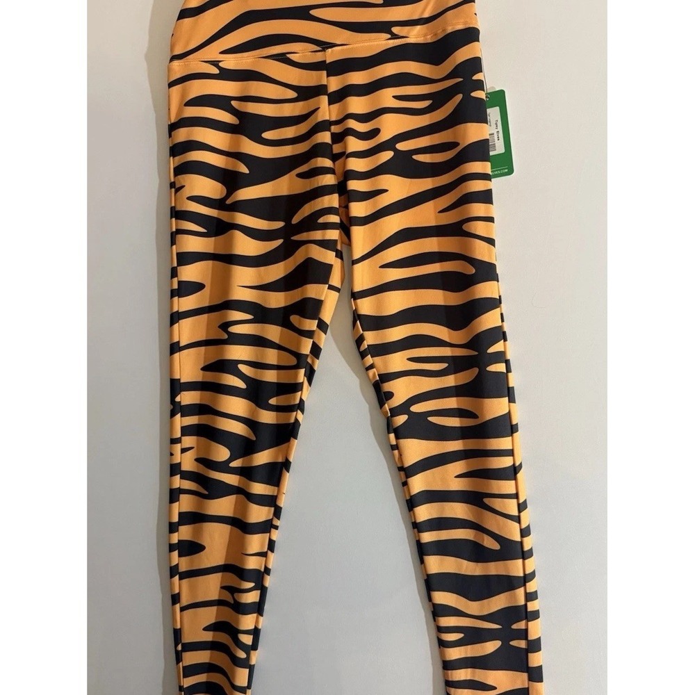 Y2K Style Tiger Stripe Leggings Women's M Stretch Halloween Festival NWT